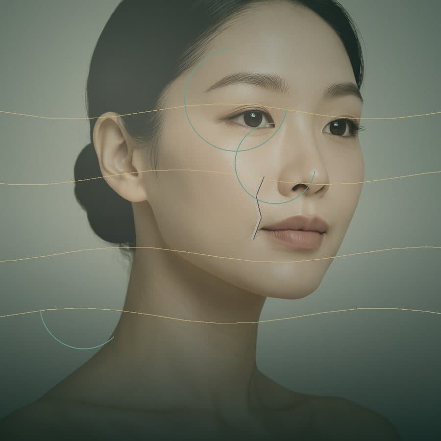Face with subtle scar image representing trauma and laceration reconstruction